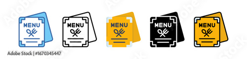 Restaurant Menu Icon Multi Style Illustration