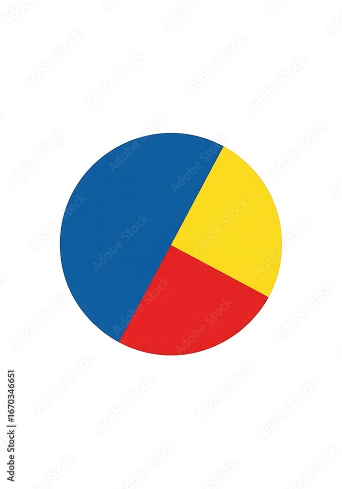 Fototapeta premium Simple pie chart with three sections