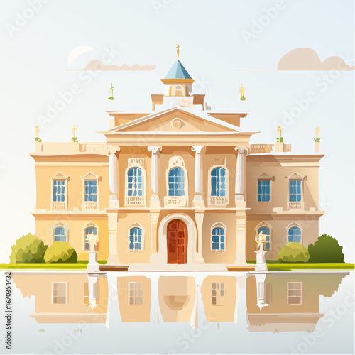 Palazzi storici eleganti in stile classico e rinascimentale – Illustrazioni artistiche