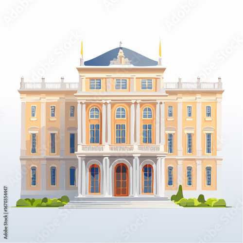 Palazzi storici eleganti in stile classico e rinascimentale – Illustrazioni artistiche