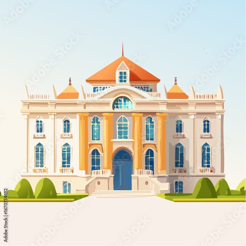 Palazzi storici eleganti in stile classico e rinascimentale – Illustrazioni artistiche