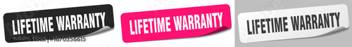 lifetime warranty sticker. lifetime warranty sticker set on white background