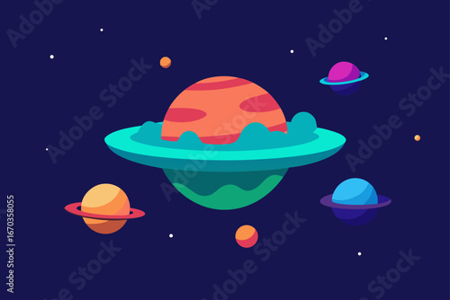cosmic ocean floating planets sci fi scene