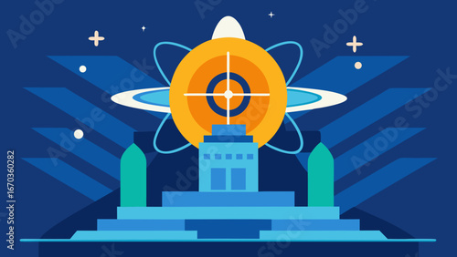 fusion energy reactor future background flat design