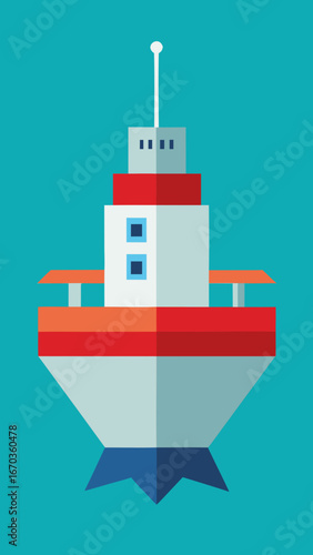 futuristic autonomous ship smart background flat design