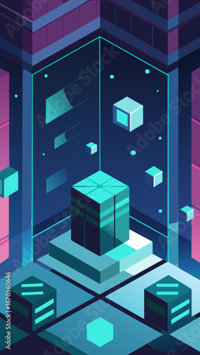 futuristic quantum server room background