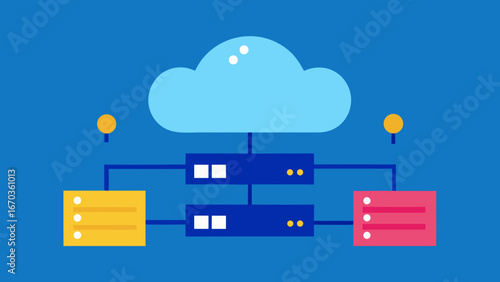 flat minimal data cloud storage background