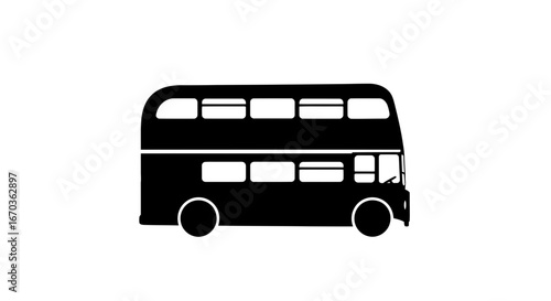Black silhouette icon of a double-decker bus.