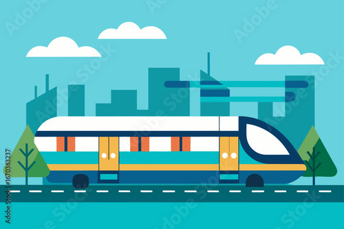 smart transportation metro city background