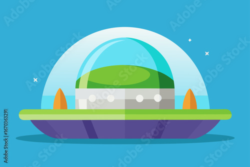 space colony agriculture dome illustration