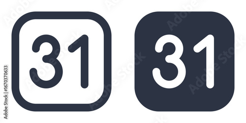 Calendar simple icons set designed in filled, outline, line and stroke style