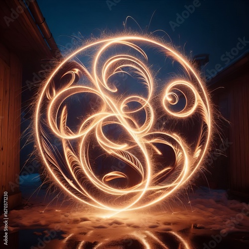 Luminogram Sparkler trails of light
