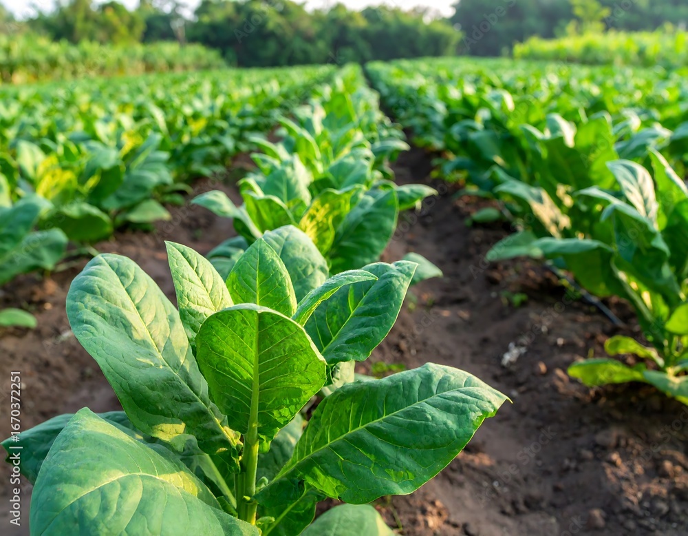Naklejka premium Tobacco plants in a field