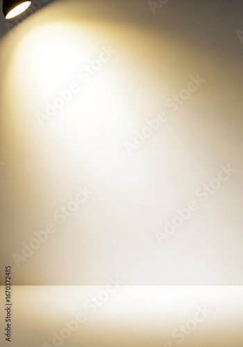 Studio spotlight on empty wall