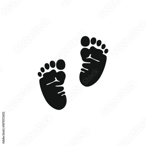 Simple vector illustration of newborn baby footprints. A perfect symbol of birth, family, and new beginnings. Ideal for baby shower invitations, nursery art, and pregnancy-related designs