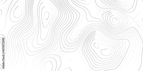 Abstract elevation topographic map background with contour line patterns on white surface with modern geographic design
