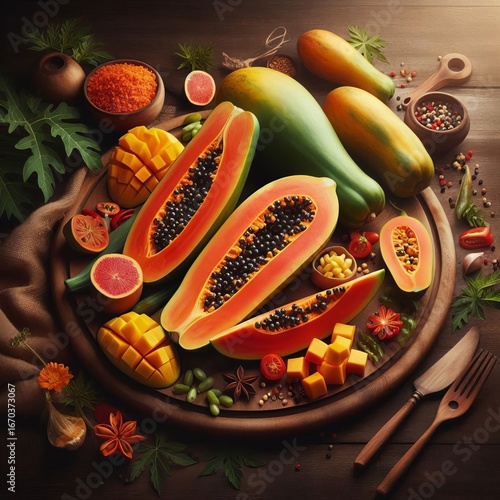 Papaya – yellow when ripe