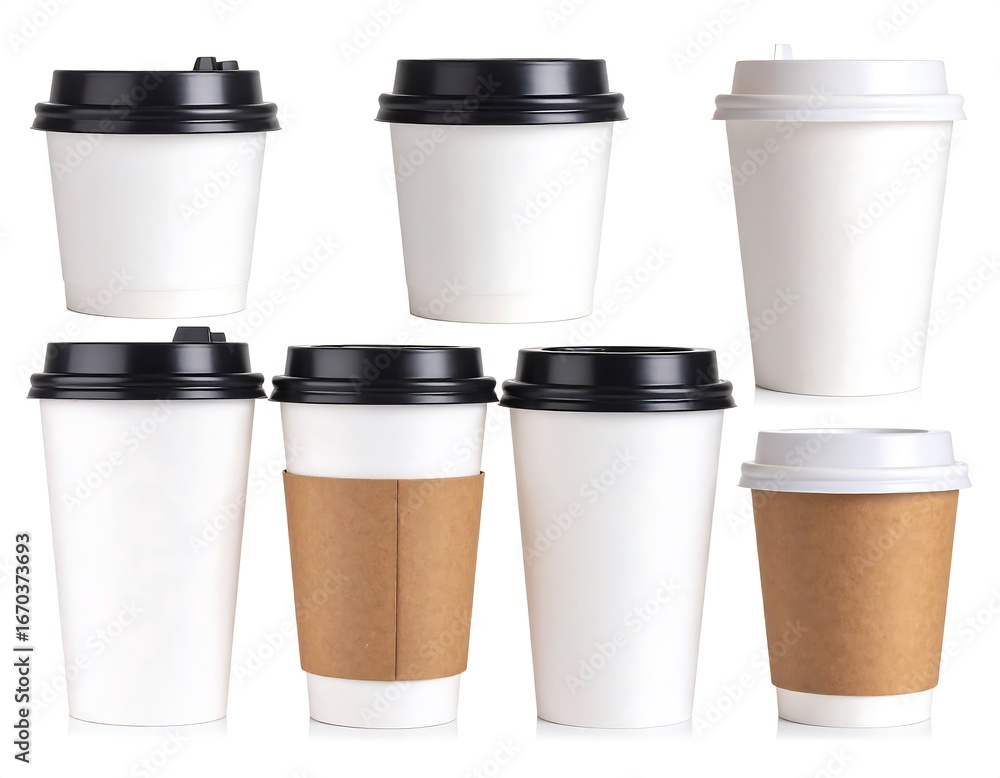 custom made wallpaper toronto digitalVarious coffee cups on white background