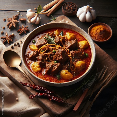 Rendang Indonesia galangal and turmeric