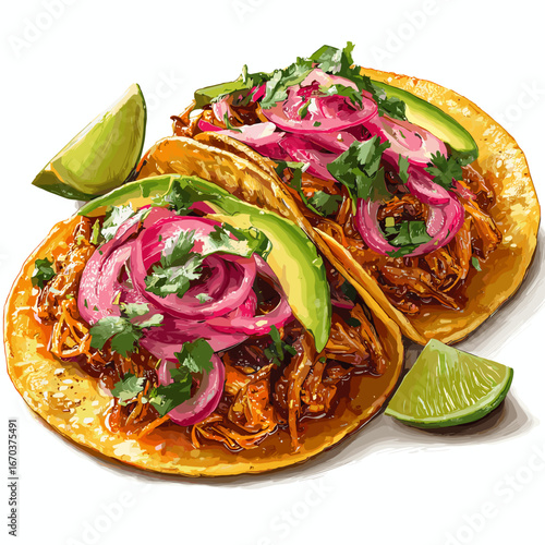 Plant-Based Jackfruit Tacos with Avocado and Pickled Onions