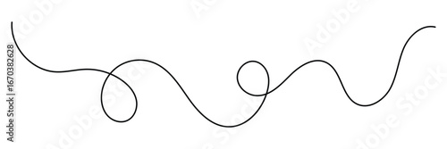 Seamless pattern of continuous wavy lines. Wavy curvy long squiggles line, loopy line, wave line. Curved single line. long hand drawn squiggle. Vector illustration