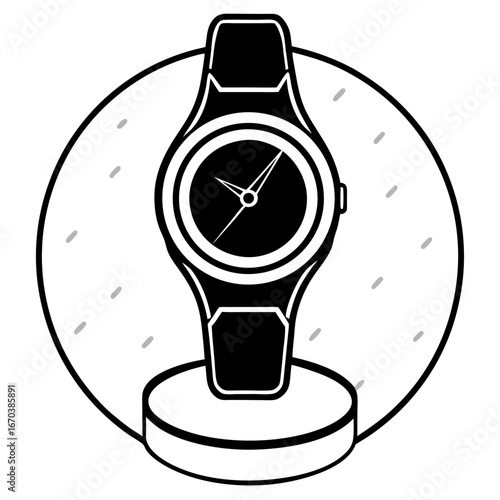 “Elegant wristwatch placed on a marble surface, luxury feel”