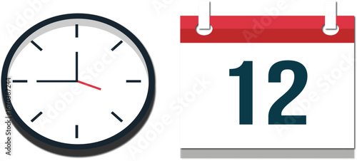 Minimalist office schedule concept with time and date.