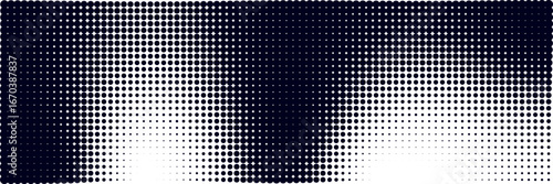 Half tone dot pattern background with gradient texture and fade effect. Pixel black comic art for overlay or pop design in retro style. Vintage grunge background.