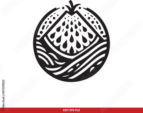 Stylized Tropical Fruit Icon Vector Illustration