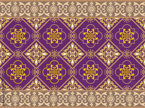Luxury floral damask in Royal Violet Harmony This highlighted deep purple color can be used for dresses, wallpaper, curtains, pillowcases, or tablecloths.