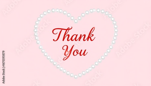 Heart-shaped pearl thank you card