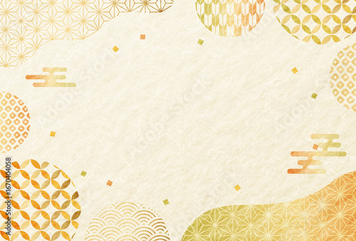 秋　和柄　和紙の背景
