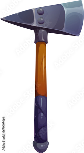 Cartoon 3D pirate game icon, Caribbean corsair weapon and accessory, vector GUI element. Pirate axe or corsair hatchet and marine battle tomahawk weapon for sailing combat and naval maritime weaponry