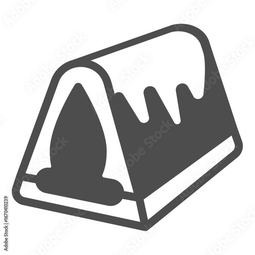 Chocolate candy with conical shape solid icon, desert sweets concept. Vector graphics. Candy with liquor filler sign on white background, glyph style icon for mobile or web design.