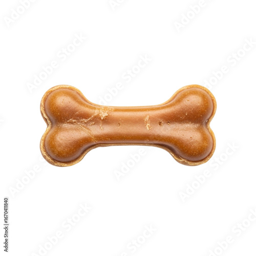 Close up of a delicious dog bone treat showing texture and detail on a simple background transparent background