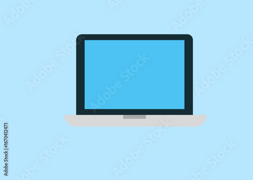 A laptop computer with a blue screen