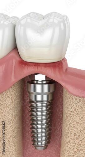 Dental implant in the jaw