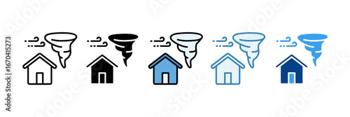 Tornado Shelter  Icon Set Multiple Style Collection