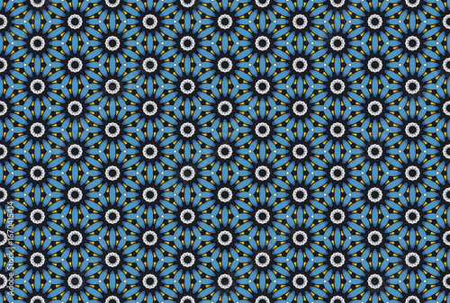 Seamless Fabric Interior Endless Cloth Perspective Shape Tile Symmetric Graphic Luxury Visual Fashion Design Texture Art Background Wallpaper Template Geometric Textile Digital Decoration Pattern.