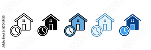 Temporary Housing  Icon Set Multiple Style Collection