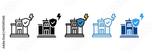 Storm Protection  Icon Set Multiple Style Collection
