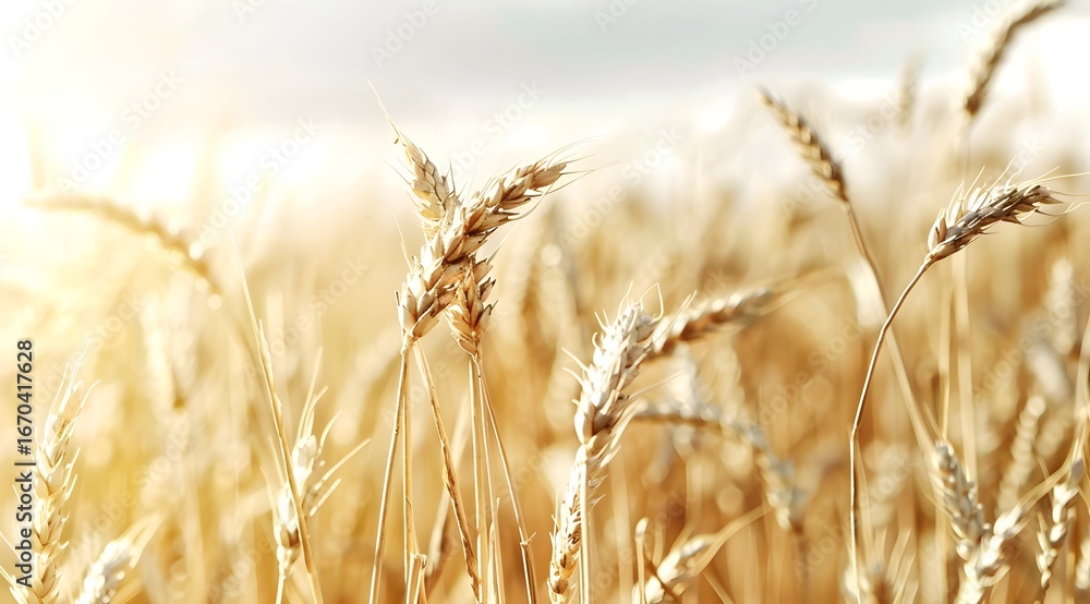 Obraz premium Golden Wheat Field Under Sunlight