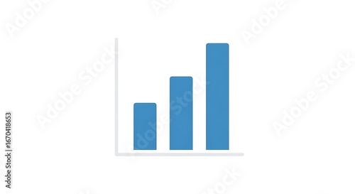 Free Download Simple Vertical Bar Chart with Three Increasing Blue Bars on White Background Representing Data Comparison - GFXLoad