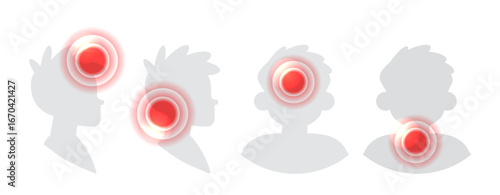 Simple headache set on white background. Head pain vector icon