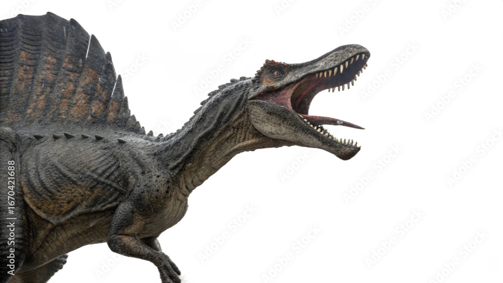 Naklejka premium Spinosaurus isolated on transparent PNG background