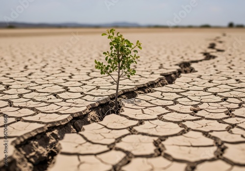 Wallpaper Mural Resilience A Tiny Sapling in a Dried-Up Land Torontodigital.ca