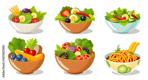 bowl of veggies cartoon, healthy eating cartoon, salad icon, salad flat design, salad with fork cartoon, cartoon lettuce, cartoon tomato salad, veggie bowl illustration, cartoon healthy meal, salad sk