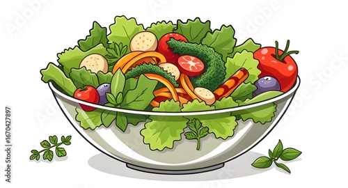 cartoon salad vector, lettuce bowl cartoon, tomato salad illustration, cucumber salad drawing, mixed salad cartoon, green salad vector, cartoon vegetable bowl, salad doodle, bowl of veggies cartoon, h