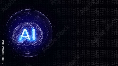 AI Machine Learning Brain Animation, Background, Loop
