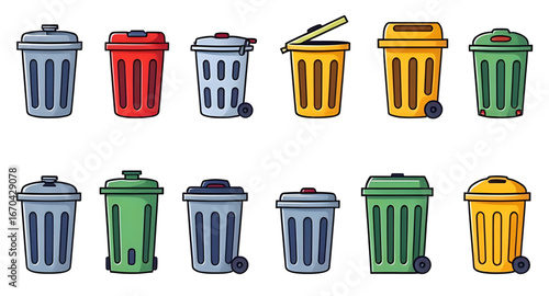 trash, can, icon, bin, waste, garbage, container, recycle, rubbish, disposal, vector, illustration, symbol, delete, dustbin, basket, clean, sanitation, office, simple, outline, flat, design, minimal, 